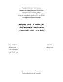 INFORME FINAL DE PASANTÍAS Taller: Medios De Comunicación