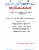INGENIERIA ECONOMICA . Manual de Fórmulas