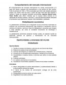 Comportamiento del mercado internacional