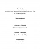 Las personas en las organizaciones: personalidad, percepciones y toma de decisiones individuales