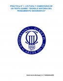 PRÁCTICA Nº 1: LECTURA Y COMENTARIO DE UN TEXTO SOBRE “TEORÍA E HISTORIA DEL PENSAMIENTO GEOGRÁFICO”