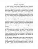 CRISIS DE LA EDUCACIÓN