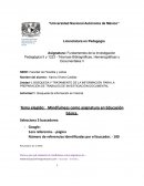 Fundamentos de la Investigación Pedagógica II y 1223 - Técnicas Bibliográficas, Hemerográficas y Documentales II