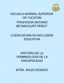 Historia de la terminologia de la Discapacidad