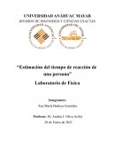 Estimación del tiempo de reacción de una persona. Laboratorio de física