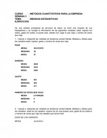MEDIDAS ESTADISTICAS. Página 1