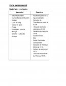 Parte experimental. Materiales y métodos