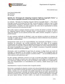 Opinión de: “Strategies for Litigating Computer Software Copyright Claims” y “How Music Copyright Lawsuits Are Scaring Away New Hits”. Página 1