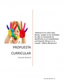 PROPUESTA CURRICULAR. EDUCACION PREESCOLAR