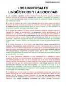 LOS UNIVERSALES LINGÜÍSTICOS Y LA SOCIEDAD
