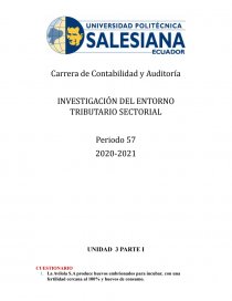 INVESTIGACIÓN DEL ENTORNO TRIBUTARIO SECTORIAL. Página 1