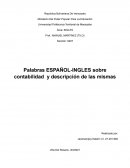 Palabras de terminos contables en ESPAÑOL-INGLES