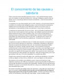 El conocimiento de las causas y sabiduría