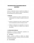 IMPLEMENTACIÓN DE RECOMENDACIONES DE AUDITORÍA