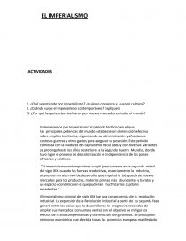 EL IMPERIALISMO ACTIVIDADES. Página 1