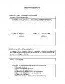 Proyecto de investigación para Desarrollo Organizacional