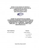 DISEÑO DE ESTRATEGIAS DE HIGIENE OCUPACIONAL DIRIGIDOS A LOS RIESGOS FÍSICOS Y DISERGONÓMICOS PRESENTES EN EL ÁREA DE TRANSPORTE DE LA EMPRESA ´´TRANSPORTE MARILUPE, C.A.´´