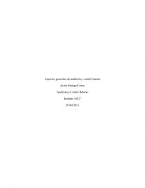 Aspectos generales de auditoría y control interno. Página 1