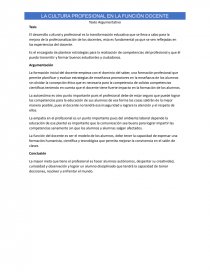 LA CULTURA PROFESIONAL EN LA FUNCIÓN DOCENTE. Página 1