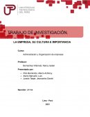 LA EMPRESA, SU CULTURA E IMPORTANCIA