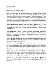 Sistemas operativos (iOS vs Android). Página 1