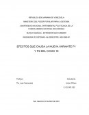 EFECTOS QUE CAUSA LA NUEVA VARIANTE P1 Y P2 DEL COVID 19