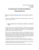 Cuestionario de Racionalidad y Trascendencia