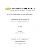 ARTÍCULO DE OPINIÓN ENTIDADES DEL TERRITORIO COLOMBIANO