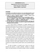 Gestión Educativa e Institucional