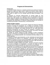 Programa de Entrenamiento Gimnasia. Página 1