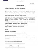 TRABAJO PRACTICO. CREACION DE EMPRESA