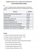 ANÁLISIS DE COSTO Y FORMULACIÓN DE PRESUPUESTO