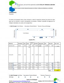 INFORME DE AVANCE DE OBRA-TRABAJOS REALIZADOS EN VEREDAS Y BORDILLOS. Página 1
