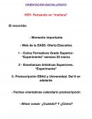 ORIENTACIÓN BACHILLERATO HOY- Pensando en “mañana”