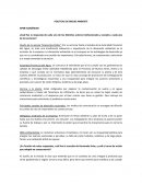 ECOGENESIS, POLITICAS DE MEDIO AMBIENTE