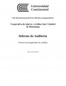 Auditoría de Procesos de otorgamiento de créditos A la Gerencia General