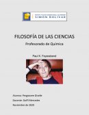 FILOSOFÍA DE LAS CIENCIAS Profesorado de Química Paul K. Feyerabend