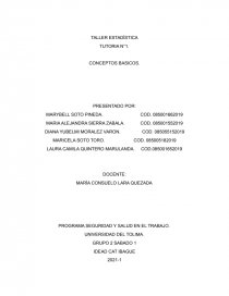 TALLER ESTADÍSTICA TUTORIA N°1. CONCEPTOS BASICOS. Página 1