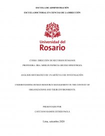 Análisis Understanding human resource management in the context of organizations and their environments. Página 1