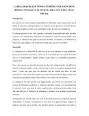 LA REALIDAD DE LOS NIÑOS CON DÉFICIT DE ATENCIÓN E HIPERACTIVIDAD EN EL SISTEMA EDUCATIVO DEL NIVEL INICIAL