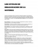 Niveles de organización de la materia
