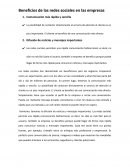 Beneficios de las redes sociales en las empresas