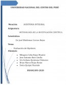 ¿Cuál es el concepto, categorías, estructura, contraste y teoría de la evaluación de hipótesis en la asignatura de metodología de la investigación científica?