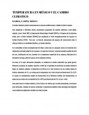 TEMPERATURA EN MÉXICO Y EL CAMBIO CLIMATICO