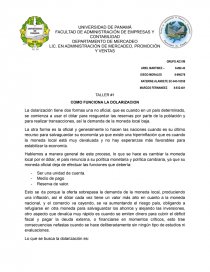 TALLER #1 COMO FUNCIONA LA DOLARIZACION. Página 1