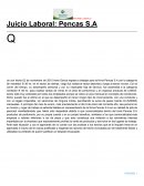 INFORME JURIDICO Juicio Laboral: Pencas S.A