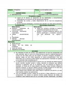 PLANEACIÓN ACTIVIDADES SEMANALES EDUCACIÓN ESPECIAL