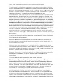 ¿Cómo poder entender al conocimiento como una representación mental?. Página 1