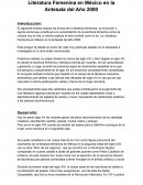 Ensayo Literatura Femenina en Mexico en la Antesala del Año 2000
