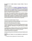 El desarrollo de la calidad orientada al sistema: Calidad y Teoría de Sistemas